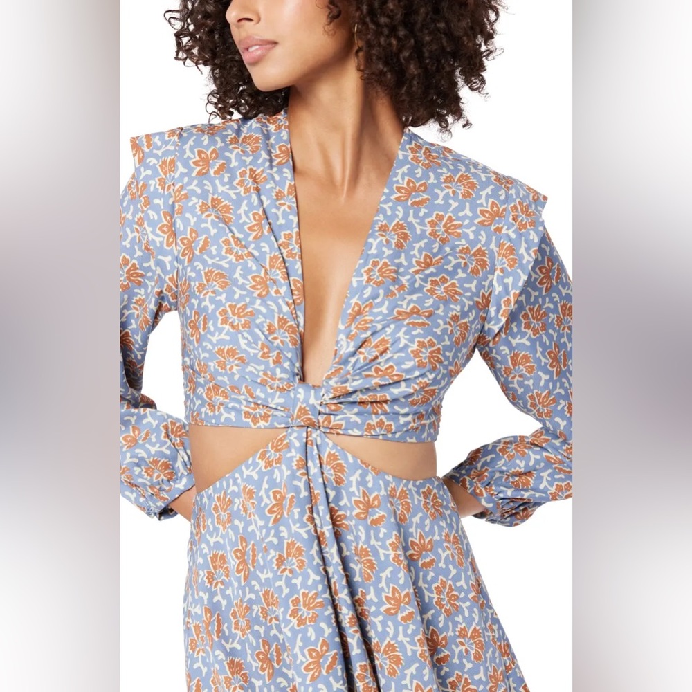Joie Maeve Floral Cut Out Dress Country Blue size 6 NWT